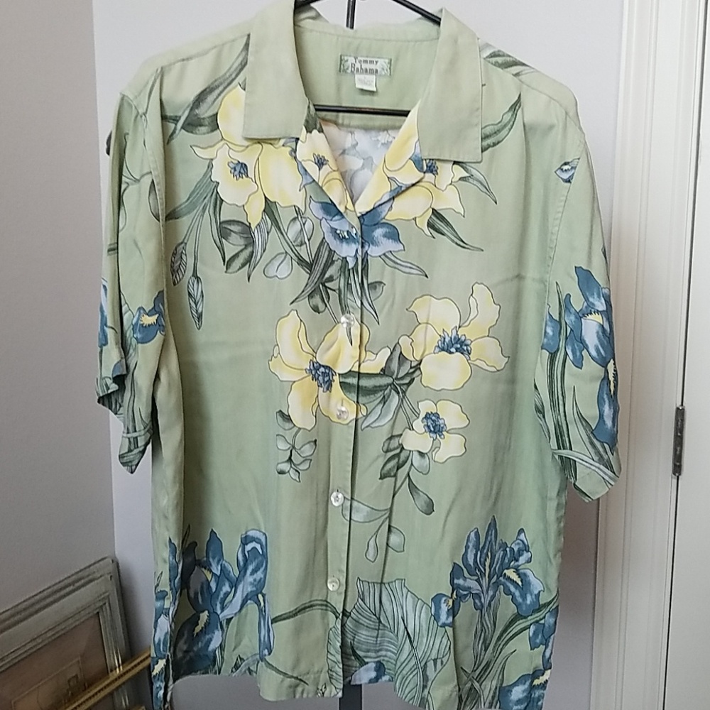 Tommy Bahama Green Silk Shirt